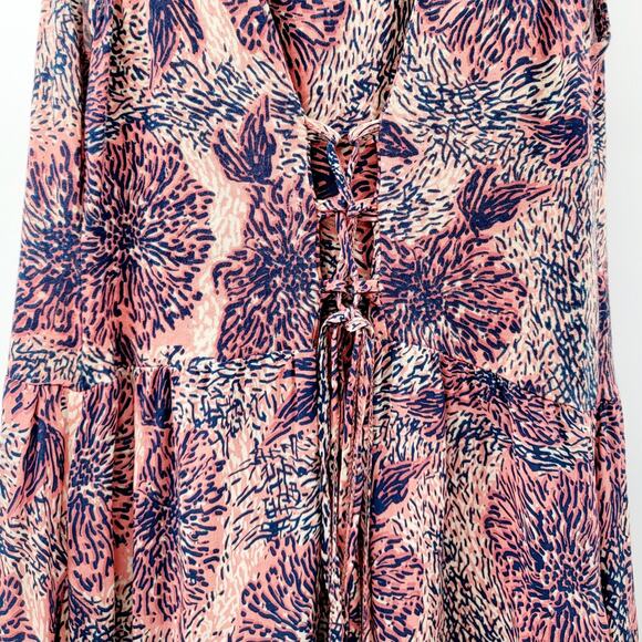 Zara TRF Salmon Pink Blue White Multicolored Sleeveless Romper Women's Size S - Picture 7 of 9